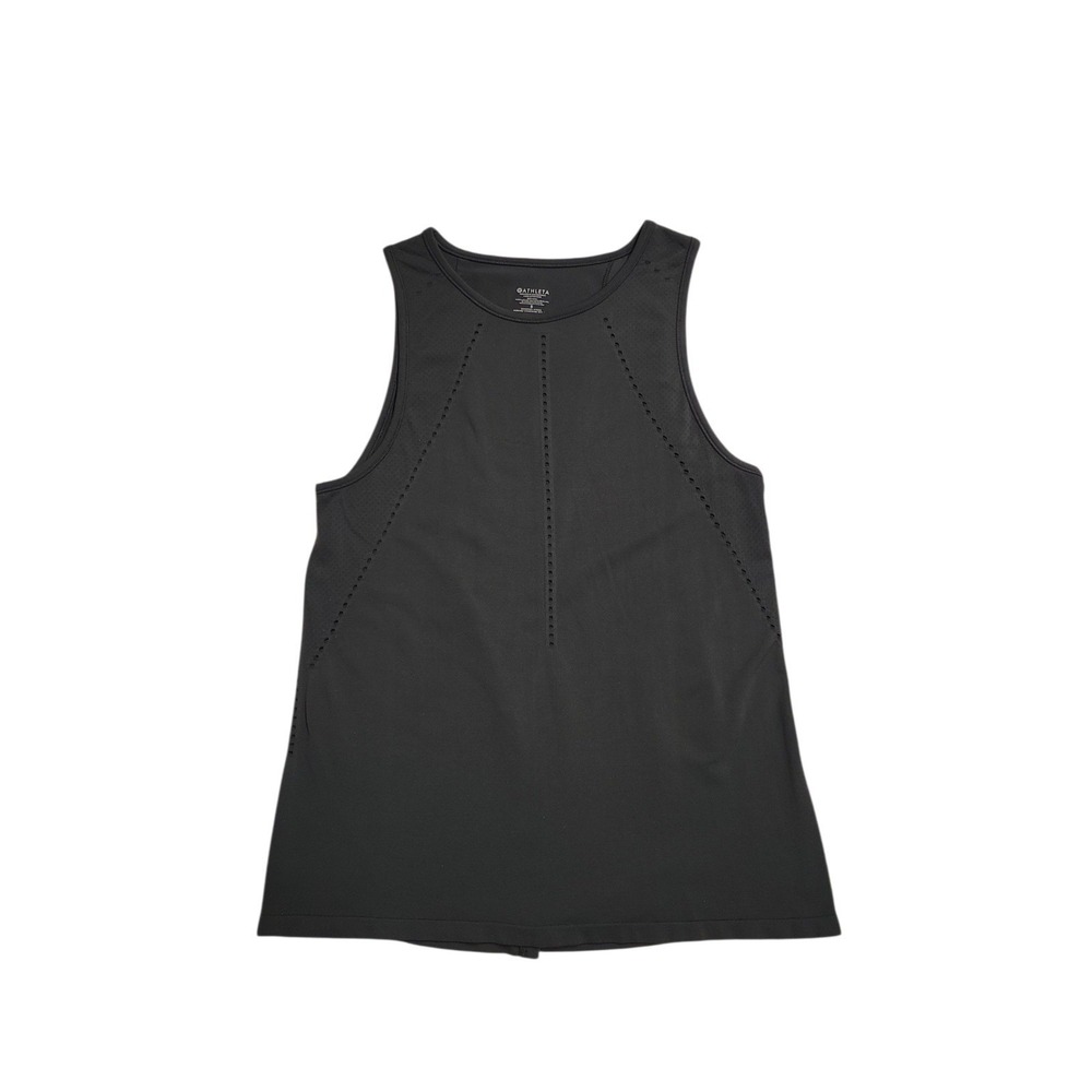 ATHLETA Foothill Tank Top Womens Small Forest Gree Seamless Split Tie Back Shirt